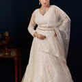 Elegant Ivory White Net Designer Lehenga Choli with Heavy Embroidery Work and Dupatta