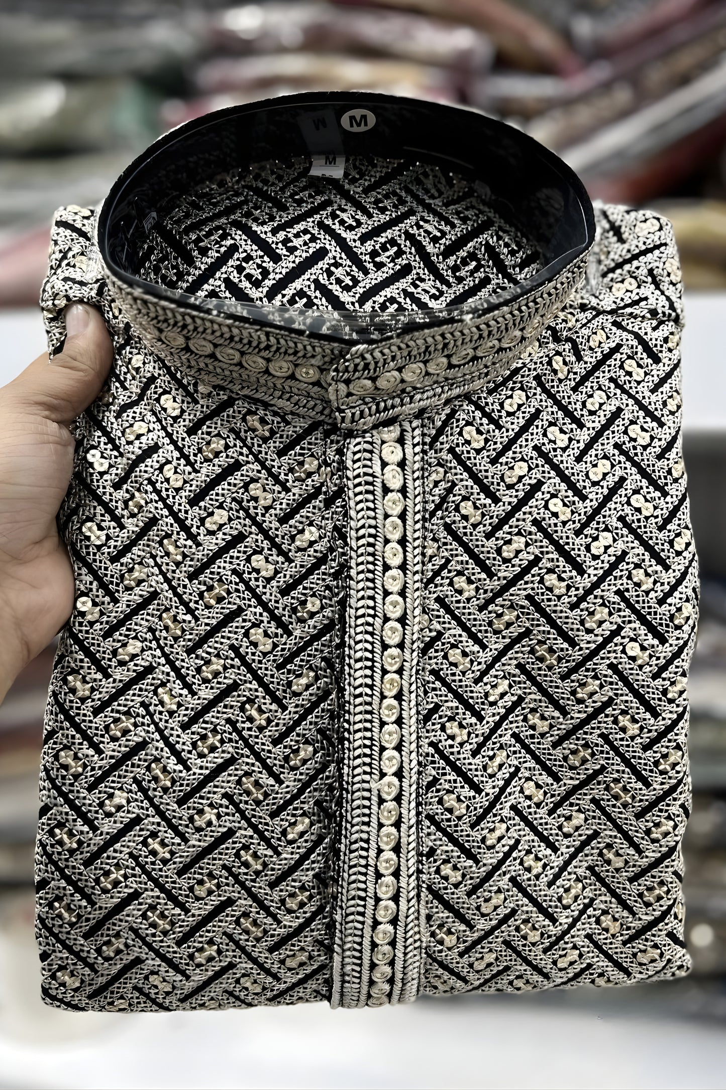 Premium Black Rayon Embroidery Designer Kurta Pyjama Set for Men for Wedding