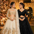 Stylish Black Net Beads Work Lehenga Choli with Designer Dupatta for Wedding