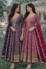 Luxury Purple Embroidered Designer Gown Set with Dupatta for Wedding and Reception