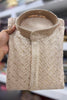 Stylish Cream Rayon Embroidery Designer Kurta Pyjama Set for Men for Wedding