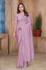 Light Pink Sequin Embroidered Gold Crush Saree with Designer Blouse