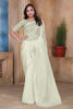 Light Pista Green Sequin Embroidered Gold Crush Saree with Designer Blouse