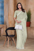 Light Pista Green Sequin Embroidered Gold Crush Saree with Designer Blouse
