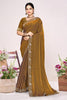 Mustard Gold Silk Blend Embroidered Saree with Designer Blouse