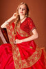 Designer Red Silk Saree Heavy Border Wedding Party Wear Saree