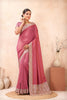Pink Embroidered Silk Saree with Heavy Zari Border Blouse