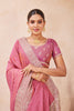 Pink Embroidered Silk Saree with Heavy Zari Border Blouse