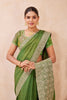 Green Embroidered Silk Saree with Zari Border Blouse
