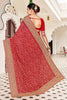 Red Embroidered Saree Heavy Zari Designer Saree with Blouse Piece