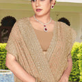 Beige Embroidered Saree Heavy Zari Designer Saree with Blouse Piece