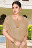 Beige Embroidered Saree Heavy Zari Designer Saree with Blouse Piece