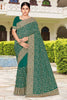 Green Embroidered Saree Heavy Zari Work Designer Saree