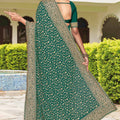 Green Embroidered Saree Heavy Zari Work Designer Saree