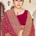 Maroon Embroidered Saree Heavy Zari Designer Saree