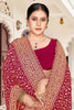 Maroon Embroidered Saree Heavy Zari Designer Saree