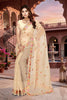 Stylish Cream Vari Silk Heavy Resham Embroidery Work Saree for Women