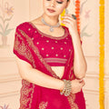 Designer Pink Saree with Golden Blouse Piece Party Wear