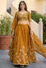 Fancy Mustard Yellow Rangoli Silk Embroidered Lehenga Choli Set with Dupatta for Women