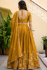 Fancy Mustard Yellow Rangoli Silk Embroidered Lehenga Choli Set with Dupatta for Women