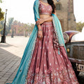 Gorgeous Mauve Rangoli Silk Designer Lehenga Choli with Heavy Embroidery Work and Dupatta