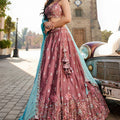 Gorgeous Mauve Rangoli Silk Designer Lehenga Choli with Heavy Embroidery Work and Dupatta