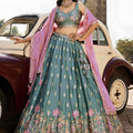 Stunning Teal Green Designer Lehenga Choli with Heavy Embroidery Work and Dupatta
