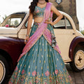 Stunning Teal Green Designer Lehenga Choli with Heavy Embroidery Work and Dupatta