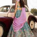 Stunning Teal Green Designer Lehenga Choli with Heavy Embroidery Work and Dupatta