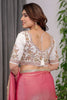 Peach Pink Silk Saree Designer Embroidered Blouse Party Wear Saree