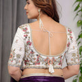 Purple Banarasi Silk Saree with Embroidered Blouse Traditional Saree