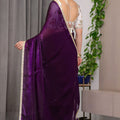 Purple Banarasi Silk Saree with Embroidered Blouse Traditional Saree