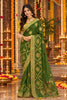 Magnificent Dark Green Dola Silk Saree Handwork Cut Dana Work Weaving for Women