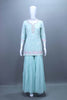 Mint Green Embroidered Kurta Sharara Set Party Wear Suit