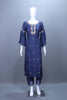 Navy Blue Chiffon Embroidered Kurta Set with Dupatta Festive Wear Suit