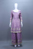 Designer Lavender Embroidered Kurta Sharara Set with Dupatta Party Wear