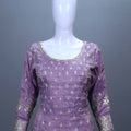 Designer Lavender Embroidered Kurta Sharara Set with Dupatta Party Wear