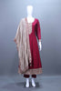 Maroon Silk Kurta Set with Beige Dupatta Festive Wear Suit