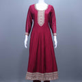 Maroon Silk Kurta Set with Beige Dupatta Festive Wear Suit