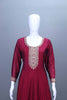 Maroon Silk Kurta Set with Beige Dupatta Festive Wear Suit
