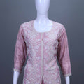 Pink Embroidered Silk Kurta Palazzo Set Party Wear Ethnic Suit