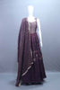 Designer Plum Purple Embroidered Anarkali Gown with Dupatta
