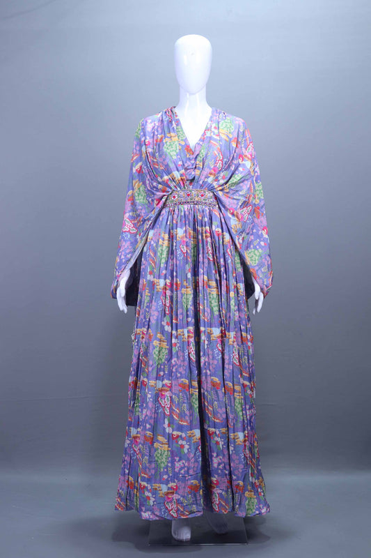 Designer Pastel Lavender Anarkali Gown with Matching Dupatta Festive Wear