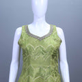 Olive Green Silk Kurta Sharara Set with Zari Matching Dupatta