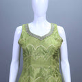 Olive Green Silk Kurta Sharara Set with Zari Matching Dupatta