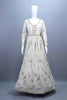 Elegant Off-White Embroidered Net Anarkali Gown with Dupatta