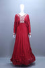  Red Silk Anarkali Gown with Intricate Embroidery Festive Wear