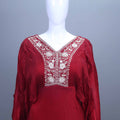 Red Silk Anarkali Gown with Intricate Embroidery Festive Wear