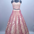 Dusty Pink Zari Embroidered Silk Lehenga Choli with Heavy Blouse Dupatta