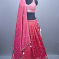Designer Pink Silk Embroidered Lehenga Choli with Dupatta